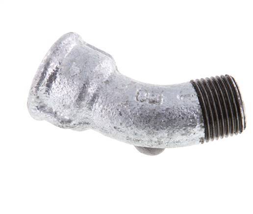 Elbow Fitting 45deg R3/8'' Male x Rp3/8'' Female Cast Iron 25bar (351.25psi) [2 Pieces]