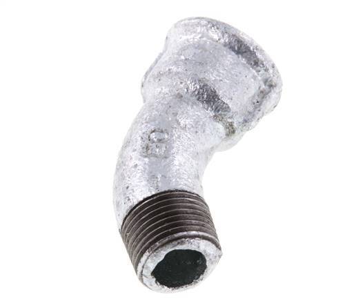 Elbow Fitting 45deg R3/8'' Male x Rp3/8'' Female Cast Iron 25bar (351.25psi) [2 Pieces]