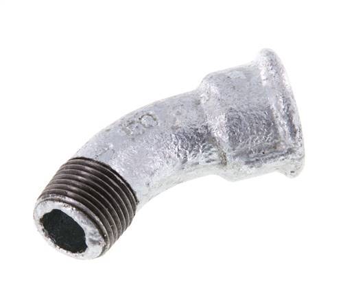 Elbow Fitting 45deg R3/8'' Male x Rp3/8'' Female Cast Iron 25bar (351.25psi) [2 Pieces]