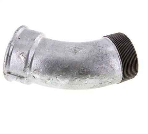 Racor Codo 45deg R2 1/2'' Macho x Rp2 1/2'' Hembra Hierro Fundido 25bar (351.25psi)
