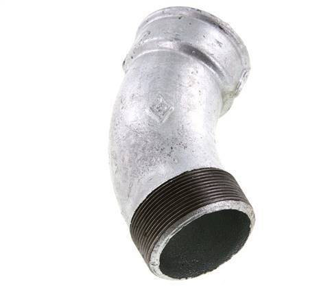 Racor Codo 45deg R2 1/2'' Macho x Rp2 1/2'' Hembra Hierro Fundido 25bar (351.25psi)