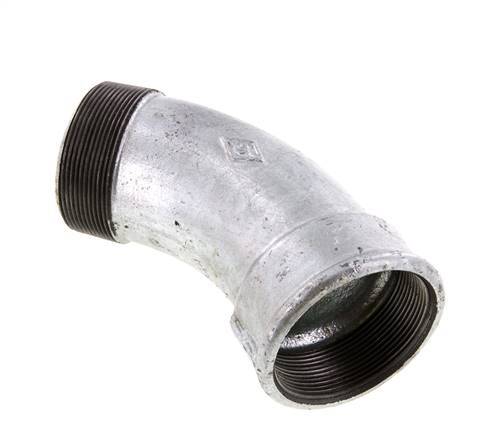 Racor Codo 45deg R2 1/2'' Macho x Rp2 1/2'' Hembra Hierro Fundido 25bar (351.25psi)