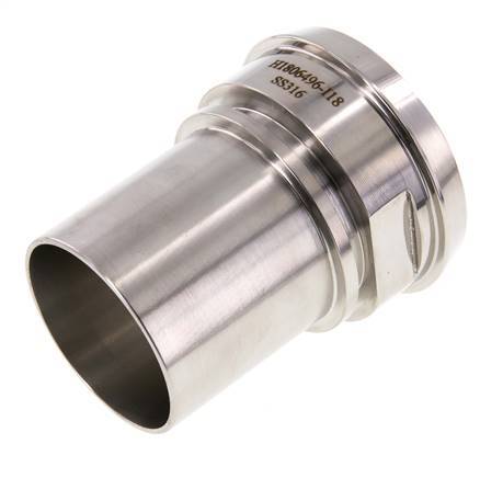 DIN 11851 Accesorio sanitario (lácteo) Cono de 86 mm x pilar de manguera de 63 mm (2 1/2 pulgadas) Collarín de seguridad de acero inoxidable