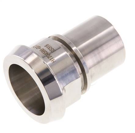 DIN 11851 Accesorio sanitario (lácteo) Cono de 56 mm x pilar de manguera de 38 mm (1 1/2 pulgada) Collarín de seguridad de acero inoxidable
