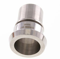 DIN 11851 Accesorio sanitario (lácteo) Cono de 56 mm x pilar de manguera de 38 mm (1 1/2 pulgada) Collarín de seguridad de acero inoxidable
