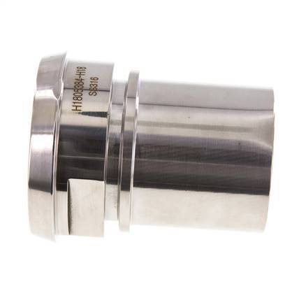 DIN 11851 Accesorio sanitario (lácteo) Cono de 86 mm x pilar de manguera de 65 mm (2 1/2 pulgadas) Collarín de seguridad de acero inoxidable