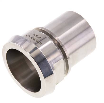 DIN 11851 Accesorio sanitario (lácteo) Cono de 68 mm x pilar de manguera de 50 mm (2 pulgadas) Collarín de seguridad de acero inoxidable