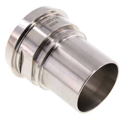 DIN 11851 Accesorio sanitario (lácteo) Cono de 68 mm x pilar de manguera de 50 mm (2 pulgadas) Collarín de seguridad de acero inoxidable