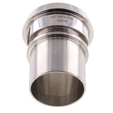 DIN 11851 Accesorio sanitario (lácteo) Cono de 68 mm x pilar de manguera de 50 mm (2 pulgadas) Collarín de seguridad de acero inoxidable
