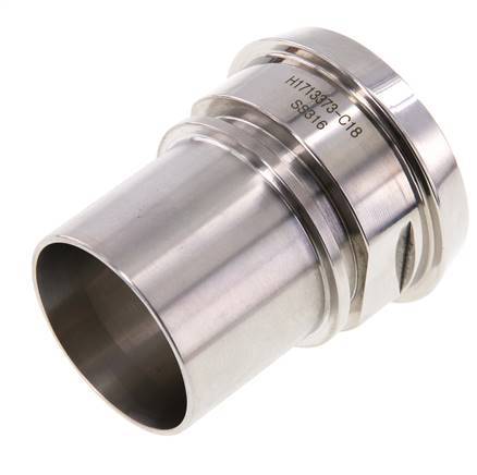 DIN 11851 Accesorio sanitario (lácteo) Cono de 68 mm x pilar de manguera de 50 mm (2 pulgadas) Collarín de seguridad de acero inoxidable