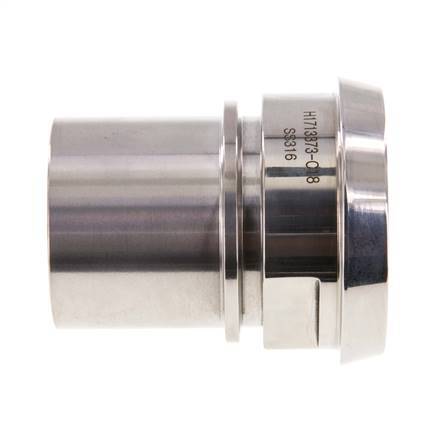 DIN 11851 Accesorio sanitario (lácteo) Cono de 68 mm x pilar de manguera de 50 mm (2 pulgadas) Collarín de seguridad de acero inoxidable