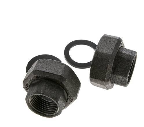 Racor de bomba Rp1'' x G 1 1/2 pulgadas Hierro fundido Junta plana NBR 20bar (281.0psi)