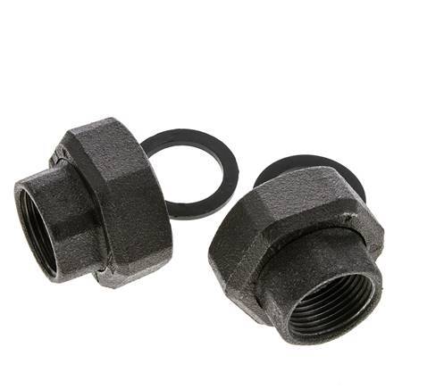 Racor de bomba Rp1'' x G 1 1/2 pulgadas Hierro fundido Junta plana NBR 20bar (281.0psi)