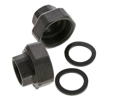 Racor de bomba Rp1'' x G 1 1/2 pulgadas Hierro fundido Junta plana NBR 20bar (281.0psi)