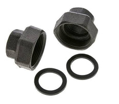 Racor de bomba Rp1'' x G 1 1/2 pulgadas Hierro fundido Junta plana NBR 20bar (281.0psi)