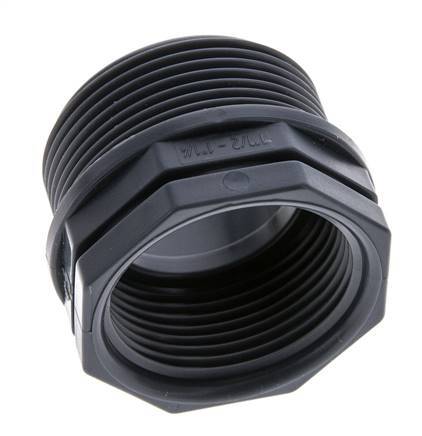 Anillo reductor G1 1/4'' hembra x G1 1/2'' Macho Polipropileno (pp) 10bar (140.5psi) FDA 50mm Hex.