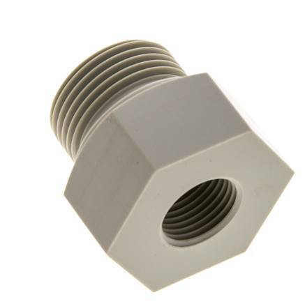 Anillo Reductor G1/2'' Hembra x G1'' Macho Polipropileno (pp) 10bar (140.5psi) FDA 43mm Hex.