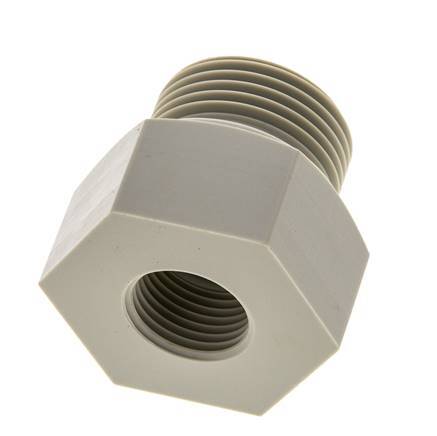 Anillo Reductor G1/2'' Hembra x G1'' Macho Polipropileno (pp) 10bar (140.5psi) FDA 43mm Hex.