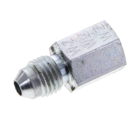 JIC Reducing Nipple G1/8'' Female x UNF 7/16''-20 Male Steel 310bar (4355.5psi) [2 Pieces]