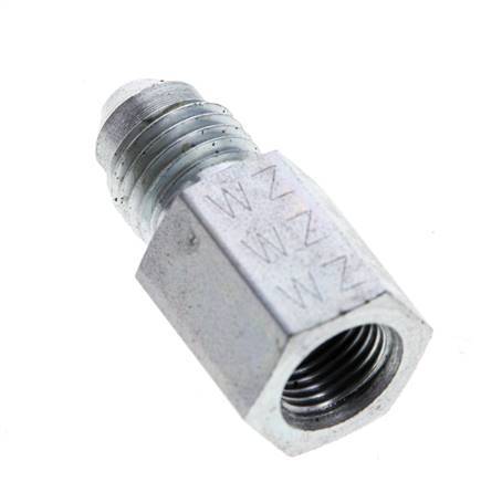 JIC Reducing Nipple G1/8'' Female x UNF 7/16''-20 Male Steel 310bar (4355.5psi) [2 Pieces]