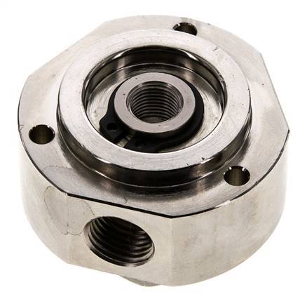 Junta rotativa de 3 vías 1/8'' x 1/4'' x3/8'' Latón niquelado FKM 12bar (168,6psi)