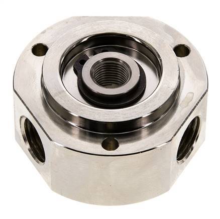 Junta rotativa de 3 vías 1/8'' x 1/4'' x3/8'' Latón niquelado PUR 0bar (0.0psi)