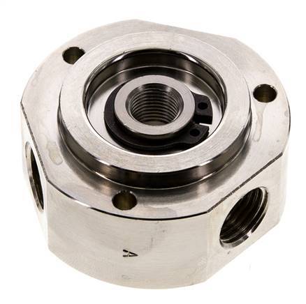 Junta rotativa de 3 vías 1/8'' x 1/4'' x3/8'' Latón niquelado PUR 0bar (0.0psi)