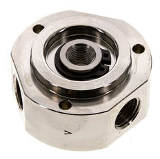 Junta rotativa de 3 vías 1/8'' x 1/4'' x3/8'' Latón niquelado PUR 0bar (0.0psi)