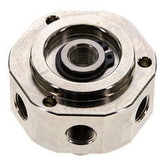 Junta rotativa de 6 vías 1/8'' x3/8'' Latón niquelado FKM 12bar (168.6psi)