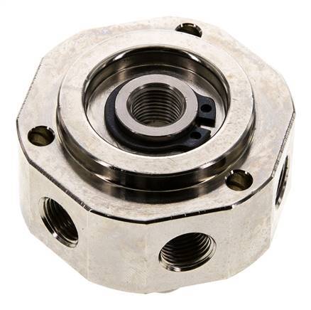 Junta rotativa de 6 vías 1/8'' x3/8'' Latón niquelado FKM 12bar (168.6psi)
