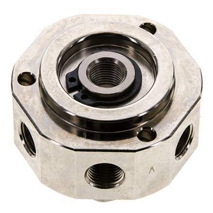 Junta rotativa de 6 vías 1/8'' x3/8'' Latón niquelado FKM 12bar (168.6psi)