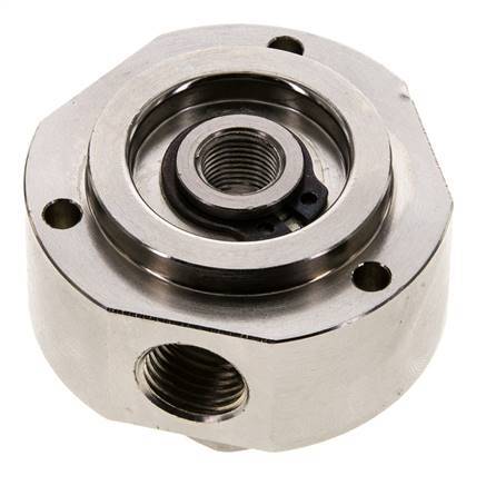 Junta rotativa de 3 vías 1/8'' x 1/4'' x3/8'' Latón niquelado PUR 12bar (168.6psi)
