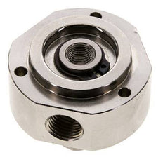 Junta rotativa de 3 vías 1/8'' x 1/4'' x3/8'' Latón niquelado PUR 12bar (168.6psi)
