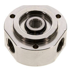 Junta rotativa de 3 vías 1/8'' x 1/4'' x3/8'' Latón niquelado PUR 12bar (168.6psi)