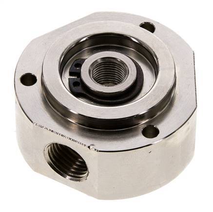 Junta rotativa de 3 vías 1/8'' x 1/4'' x3/8'' Latón niquelado PUR 12bar (168.6psi)