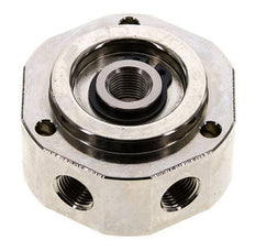 Junta rotativa de 6 vías 1/8'' x3/8'' Latón niquelado PUR 12bar (168.6psi)