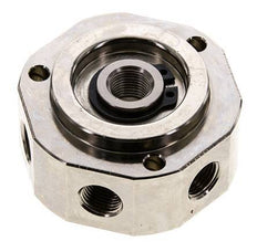 Junta rotativa de 6 vías 1/8'' x3/8'' Latón niquelado PUR 12bar (168.6psi)