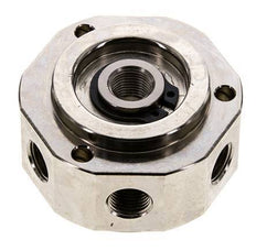Junta rotativa de 6 vías 1/8'' x3/8'' Latón niquelado PUR 12bar (168.6psi)