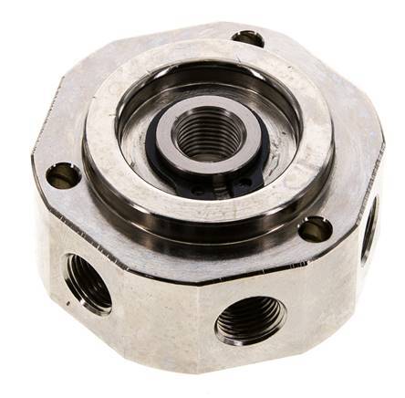 Junta rotativa de 6 vías 1/8'' x3/8'' Latón niquelado PUR 12bar (168.6psi)