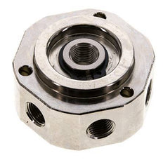 Junta rotativa de 6 vías 1/8'' x3/8'' Latón niquelado PUR 12bar (168.6psi)