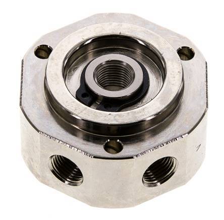 Junta rotativa de 6 vías 1/8'' x3/8'' Latón niquelado PUR 12bar (168.6psi)