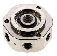 Junta rotativa de 6 vías 1/8'' x3/8'' Latón niquelado PUR 12bar (168.6psi)