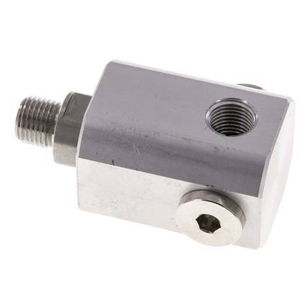 Junta rotativa de 4 vías G1/4'' Aluminio NBR 10bar (140.5psi)
