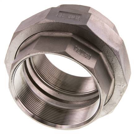 Unión Conector Recto Rp3'' Hembra Acero Inoxidable Junta Plana PTFE 16bar (224.8psi)