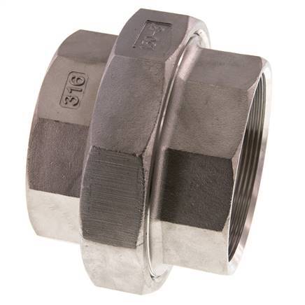 Unión Conector Recto Rp3'' Hembra Acero Inoxidable Junta Plana PTFE 16bar (224.8psi)