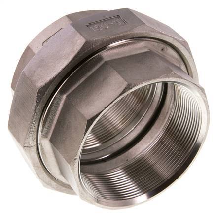 Unión Conector Recto Rp3'' Hembra Acero Inoxidable Junta Plana PTFE 16bar (224.8psi)