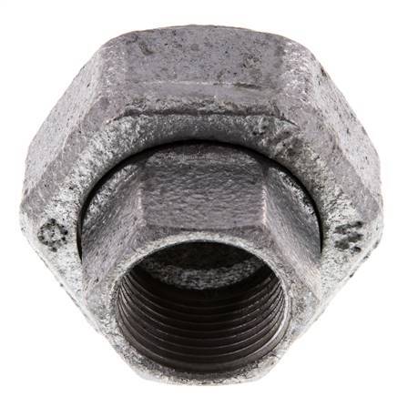 Racor recto de unión Rp3/4'' hembra hierro fundido junta plana 25bar (351.25psi)