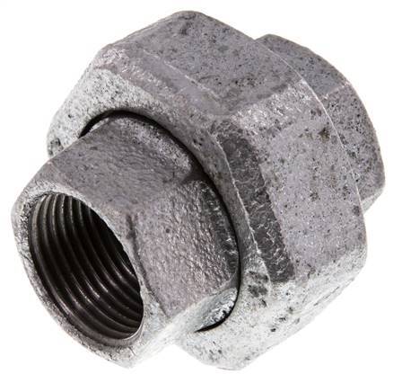 Racor recto de unión Rp3/4'' hembra hierro fundido junta plana 25bar (351.25psi)