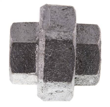 Racor recto de unión Rp3/4'' hembra hierro fundido junta plana 25bar (351.25psi)