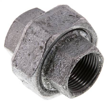 Racor recto de unión Rp3/4'' hembra hierro fundido junta plana 25bar (351.25psi)